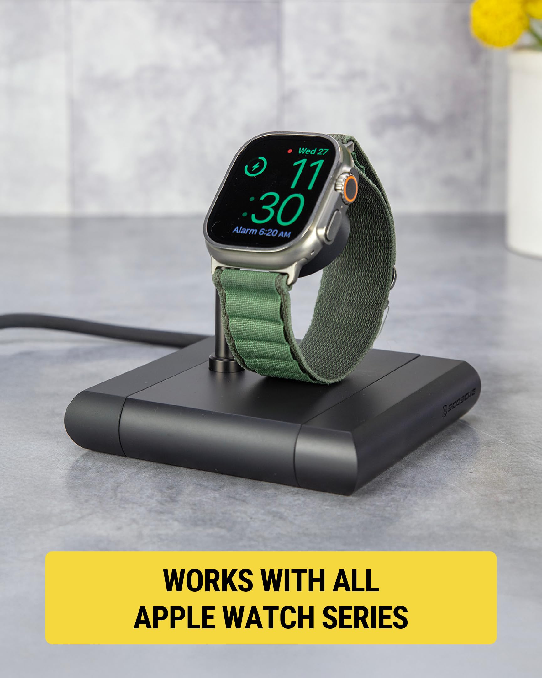 Scosche BL2AW BaseLynx 2.0, Magnetic wireless Charging Stand for Apple Watch, Fast Smart Watch Charger Docking Station Compatible with Apple Watch 2, 3, 4, 5, 6, 7, 8, 9, 10, SE, Ultra, Ultra 2, Black - Image 5