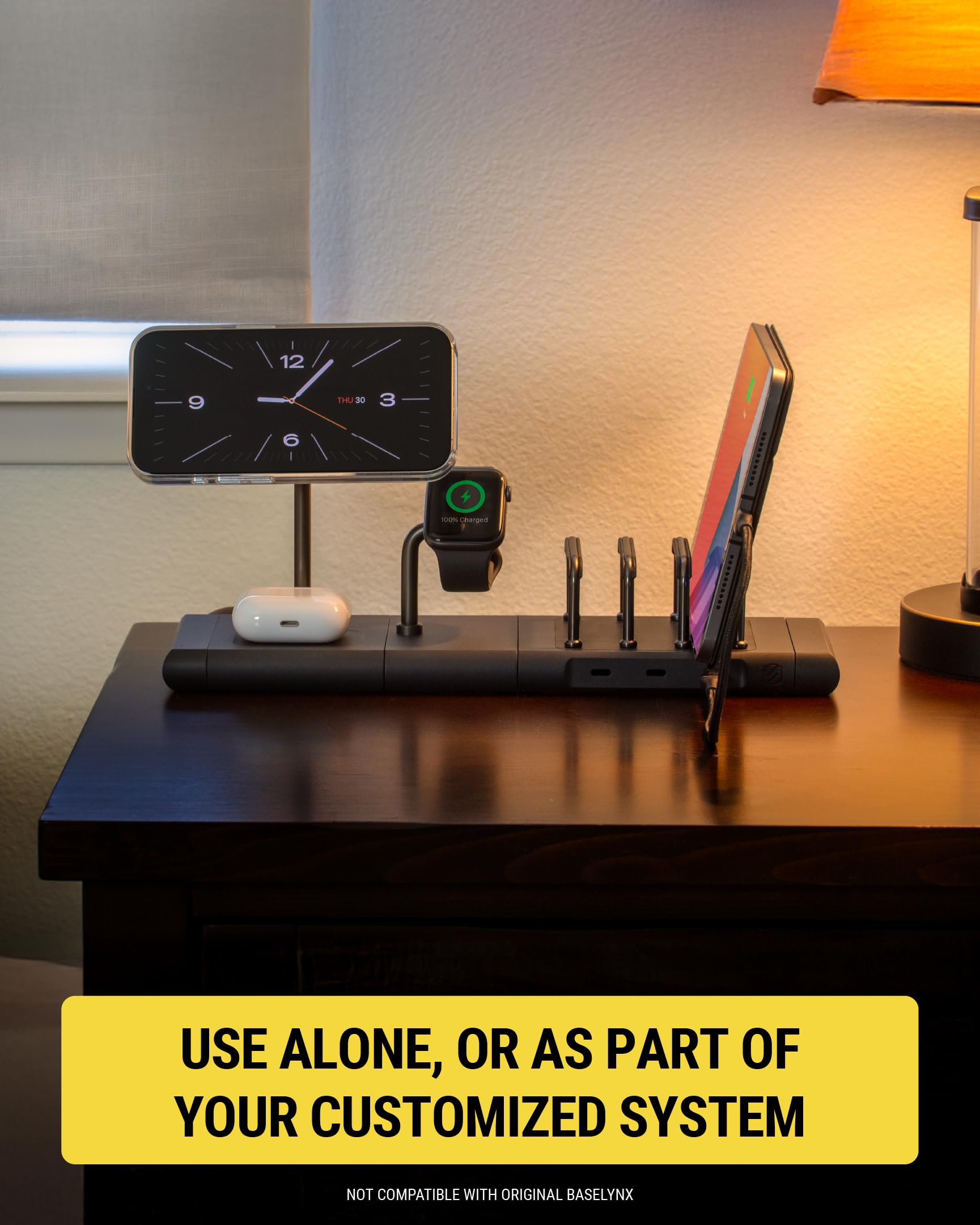 Scosche BL2MD BaseLynx 2.0 Vertical USB-C Charging Station for Multiple Devices, 60W Docking Station and Charger Organizer with 3 Fast Charge Ports, Compatible with Apple iPhone, iPad, MacBook, Black - Image 5