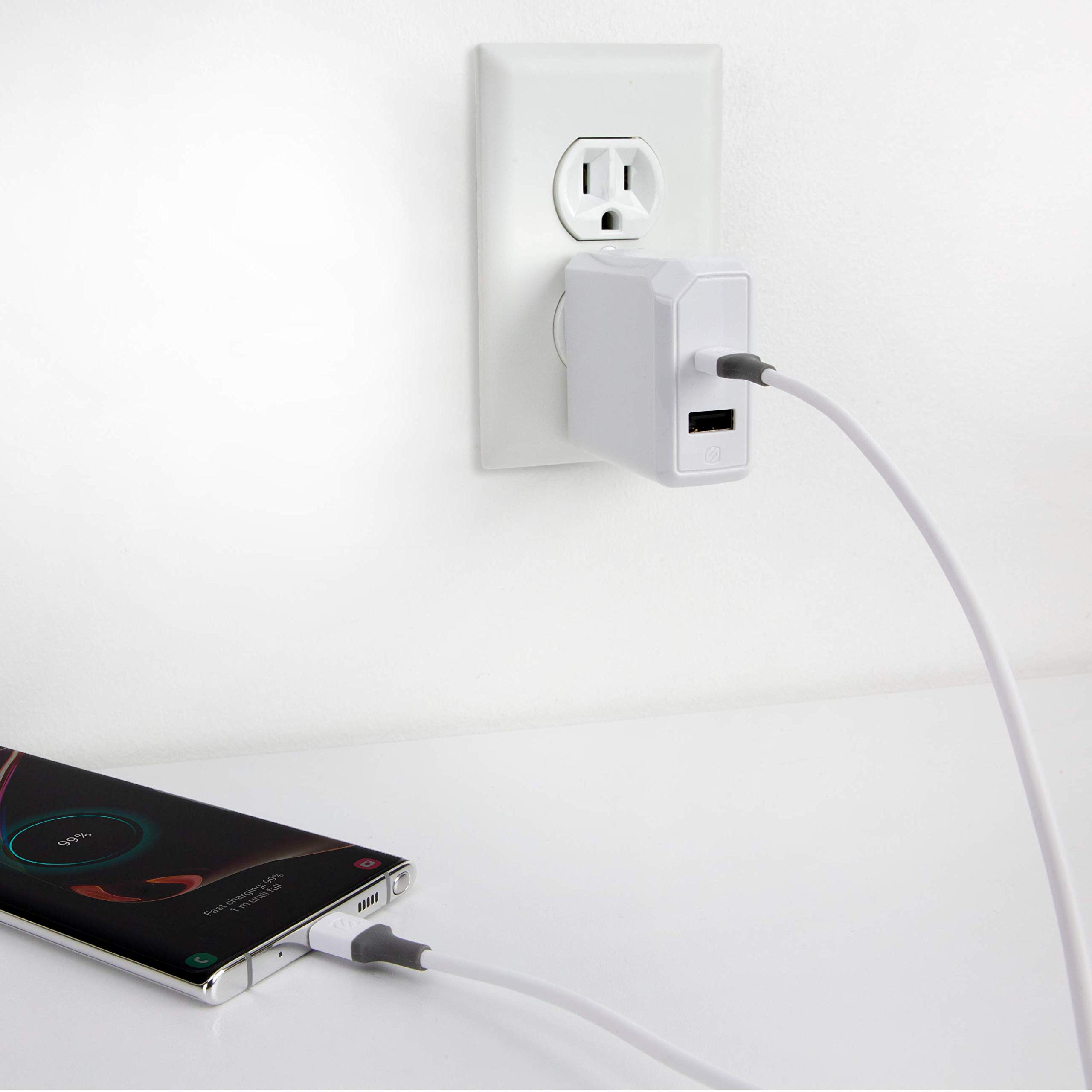 SCOSCHE CA4WG-SP Strikeline USB-A to USB-C Sync Charging Cable, 4 Feet, White/Gray - Image 3