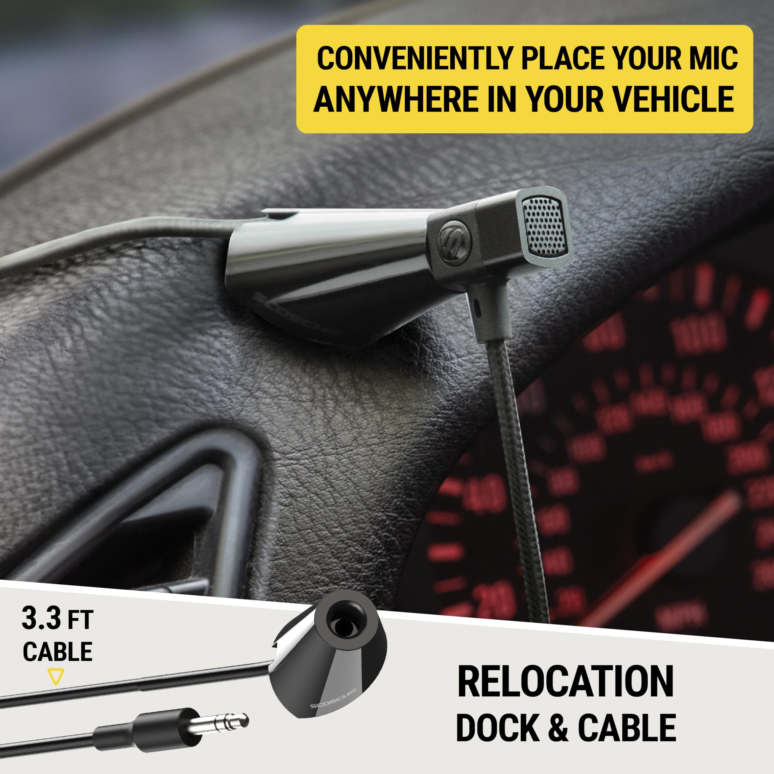 Scosche CAUXMICB4-SP Hookup Premium USB-C to 3.5mm Auxiliary Jack Adapter, Braided Audio Cable with Built-in Mic and Relocation Dock for Convenient Placement and Hands-Free Phone Calls - Image 4