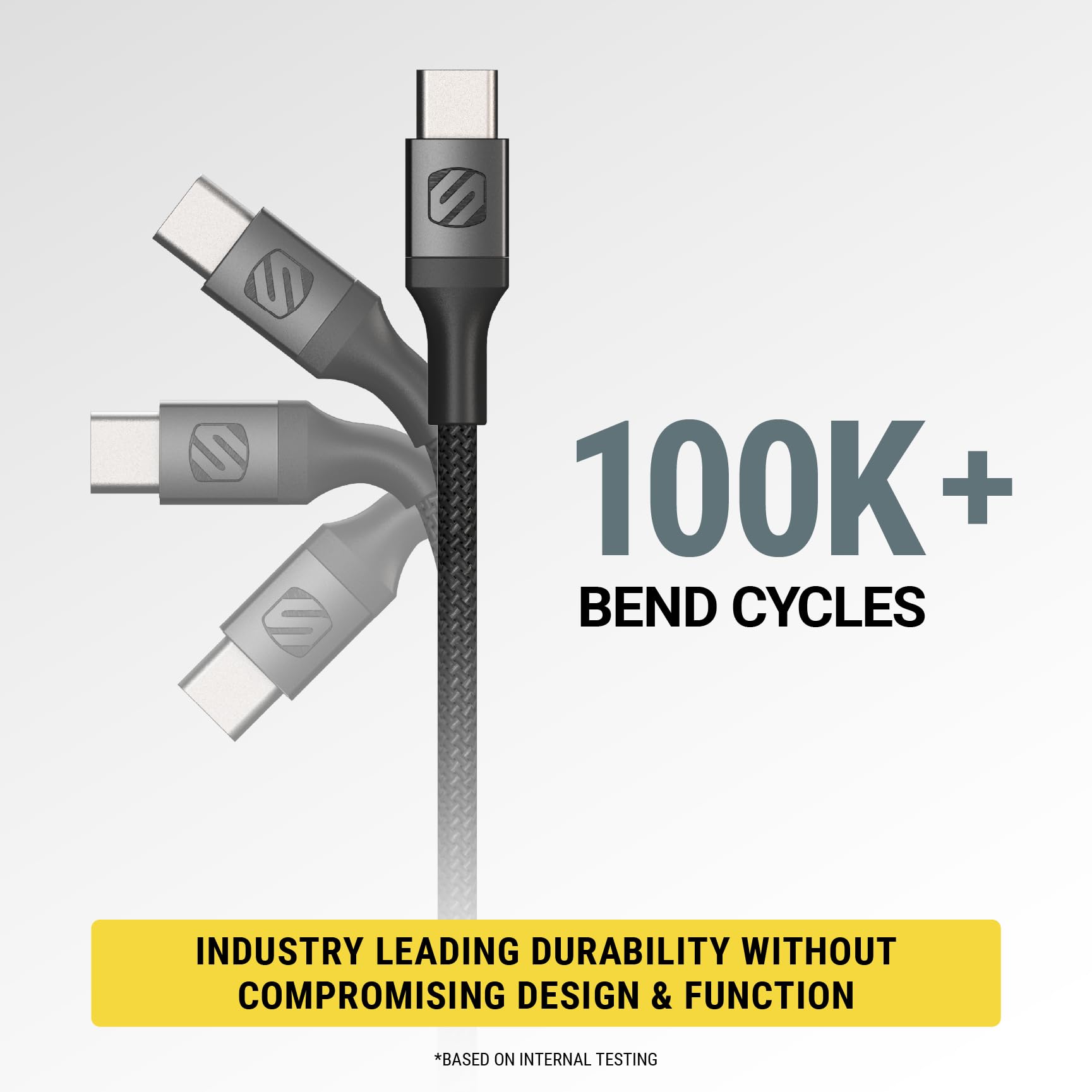 Scosche Ci4B6SG-SP MFi Certified Strikeline Sync Braided Charging Cable for Lightning and USB-C Devices, 6 Feet, Space Gray - Image 4