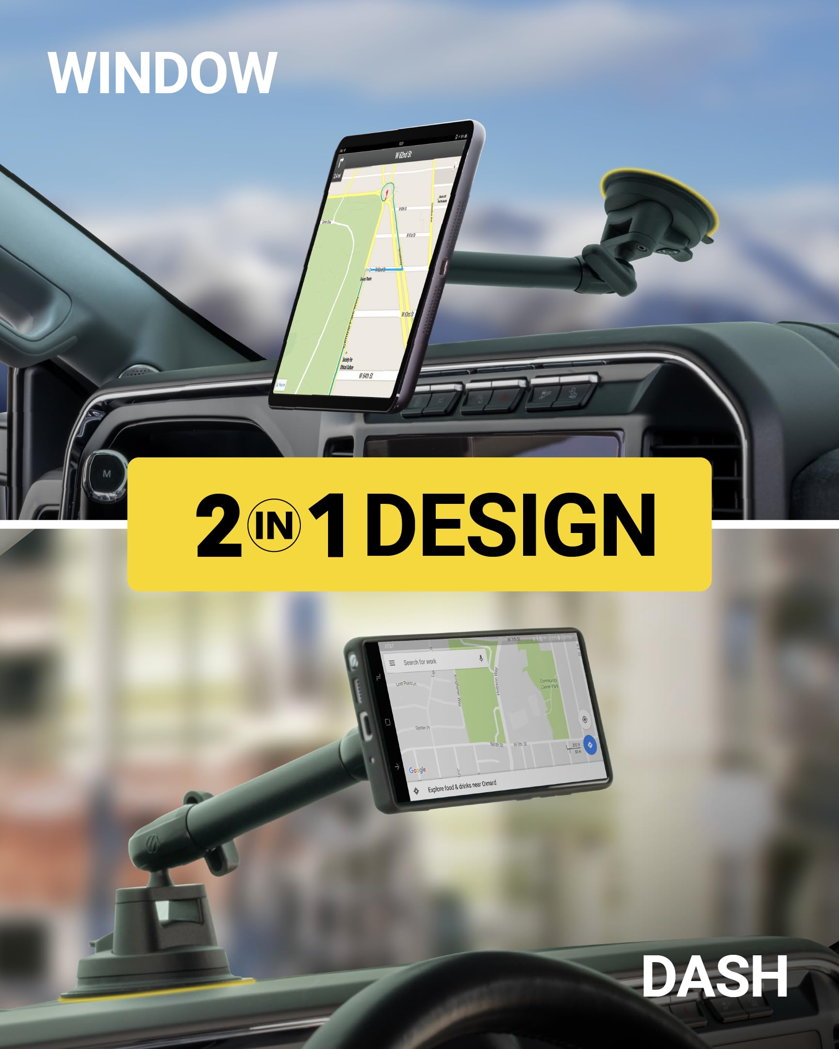 Scosche Extra-Strong Magnetic Cell Phone Car Mount/Tablet Holder for Truck, Semi, & Car, Heavy Duty MagSafe Suction Mount for Dashboard/Windshield Compatible with MagSafe, iPhone, Android & iPad - Image 3