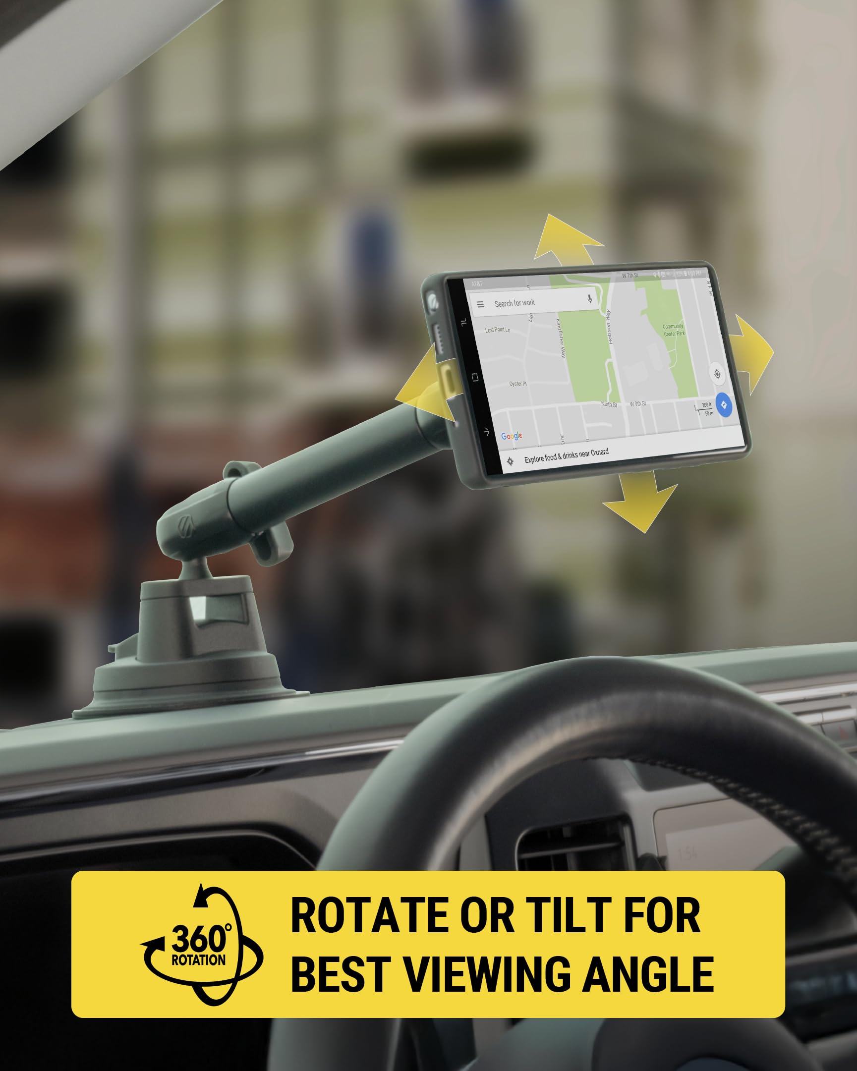 Scosche Extra-Strong Magnetic Cell Phone Car Mount/Tablet Holder for Truck, Semi, & Car, Heavy Duty MagSafe Suction Mount for Dashboard/Windshield Compatible with MagSafe, iPhone, Android & iPad - Image 6