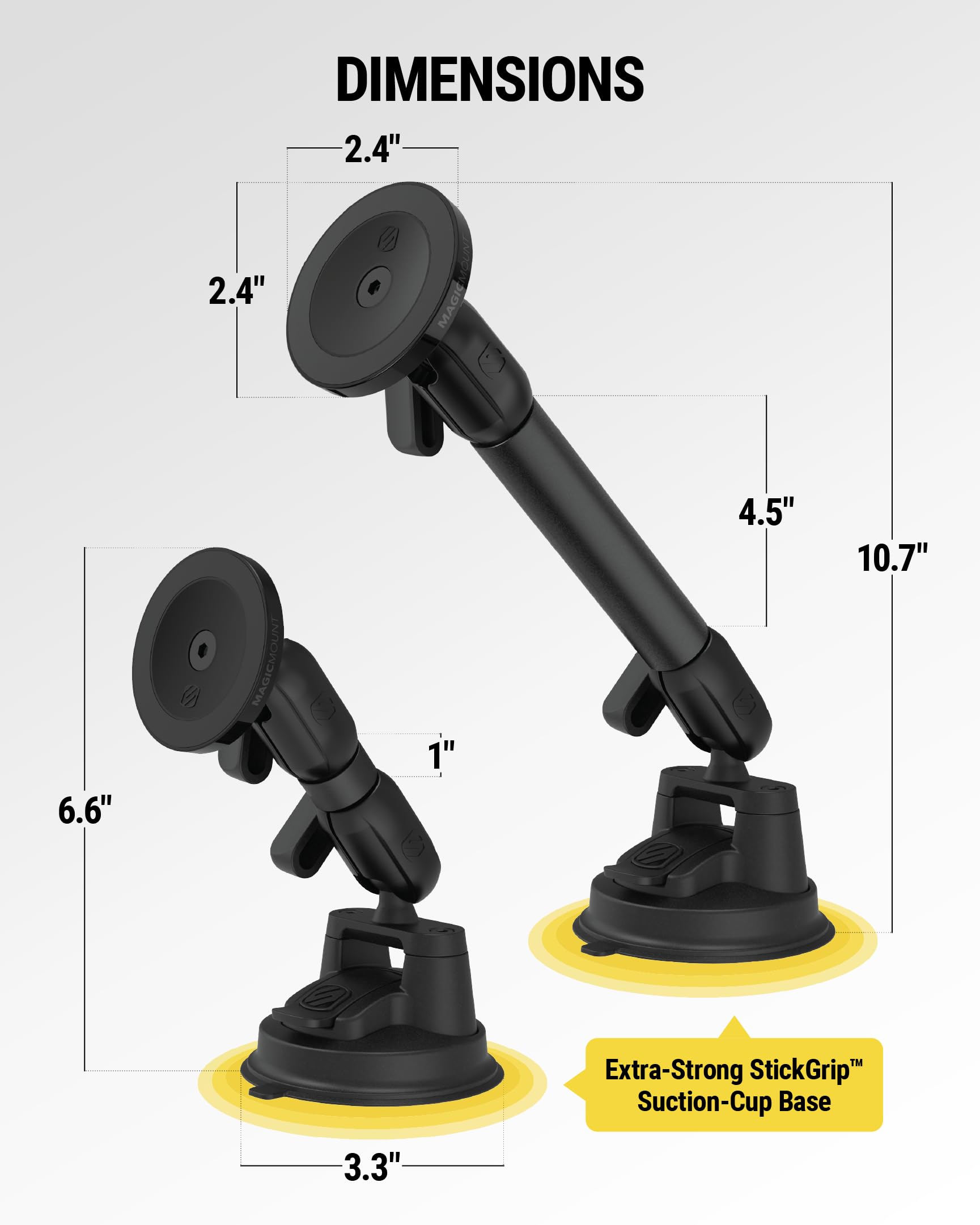 Scosche Extra-Strong Magnetic Cell Phone Car Mount/Tablet Holder for Truck, Semi, & Car, Heavy Duty MagSafe Suction Mount for Dashboard/Windshield Compatible with MagSafe, iPhone, Android & iPad - Image 9