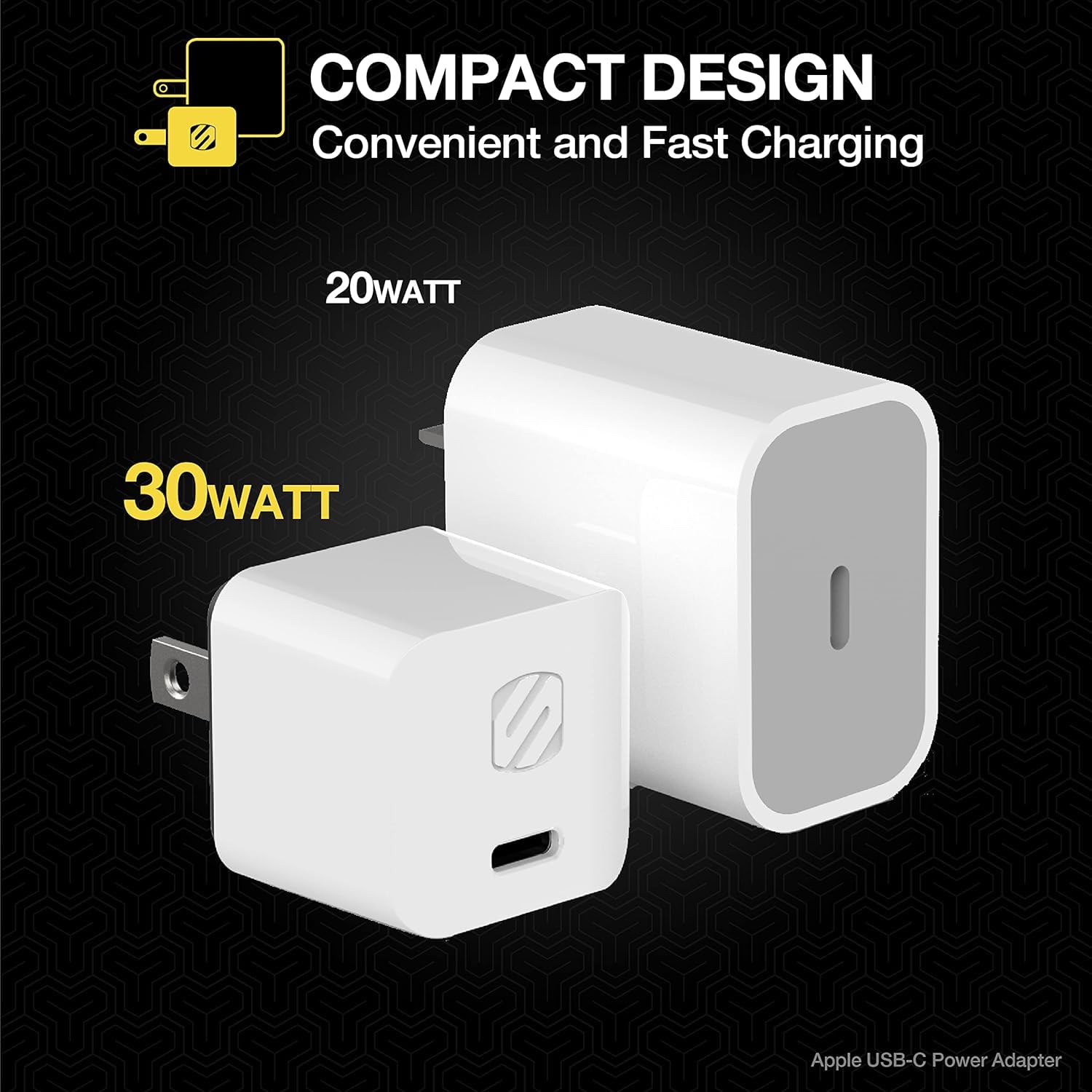 Scosche HPDC30MWT-SP Powervolt 30W USB Type-C Wall Charger Compatible with Power Delivery 3.0, 2.0, and Standard USB-C Devices, Fast Charging, White - Image 3