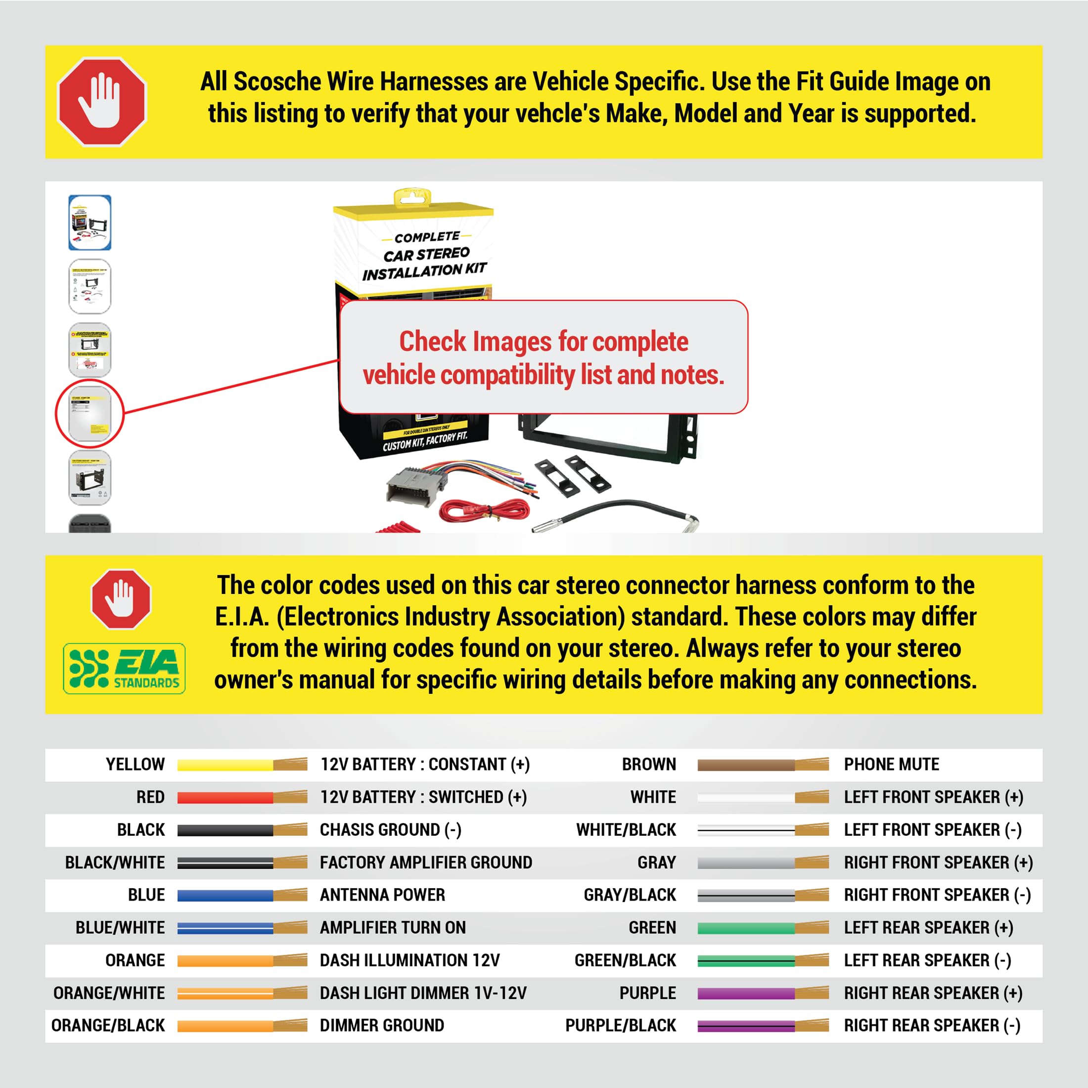 Scosche ICGM11BN Double DIN Complete Basic Installation Kit for Select Non-Amplified 2004-09 Chevrolet and Pontiac Vehicles - GM Stereo Install Kit - See Fit Guide in Images to Verify Your Vehicle - Image 6