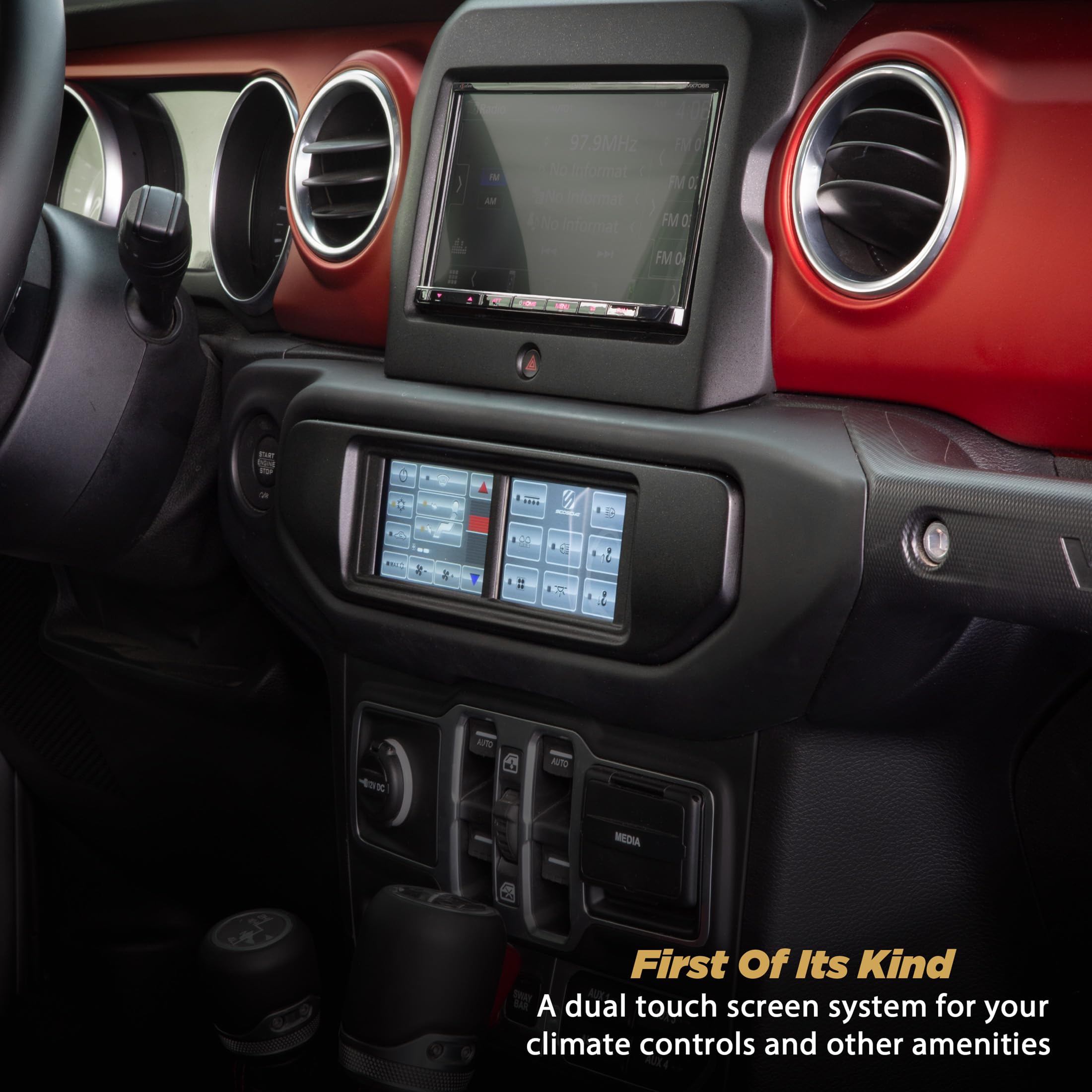 Scosche ITCCR05B Double DIN Radio Install Dash Kit Compatible with Select 2018-24 Jeep Wrangler JL - Complete Car Stereo Installation Kit with Touchscreen Control of Factory Menus and Climate Controls - Image 4