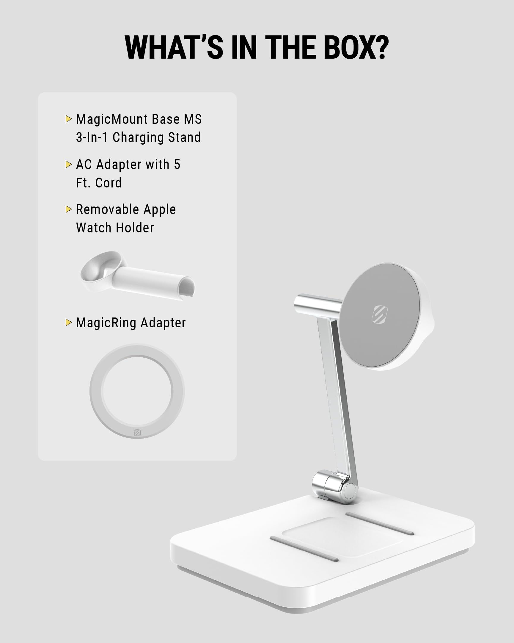 Scosche MagicMount Base MS Foldable Fast Wireless Charging Station for Desk, Phone Charger for MagSafe iPhone 16/15/14/13/12/AirPods Pro with Apple Watch Charger Stand - Image 7