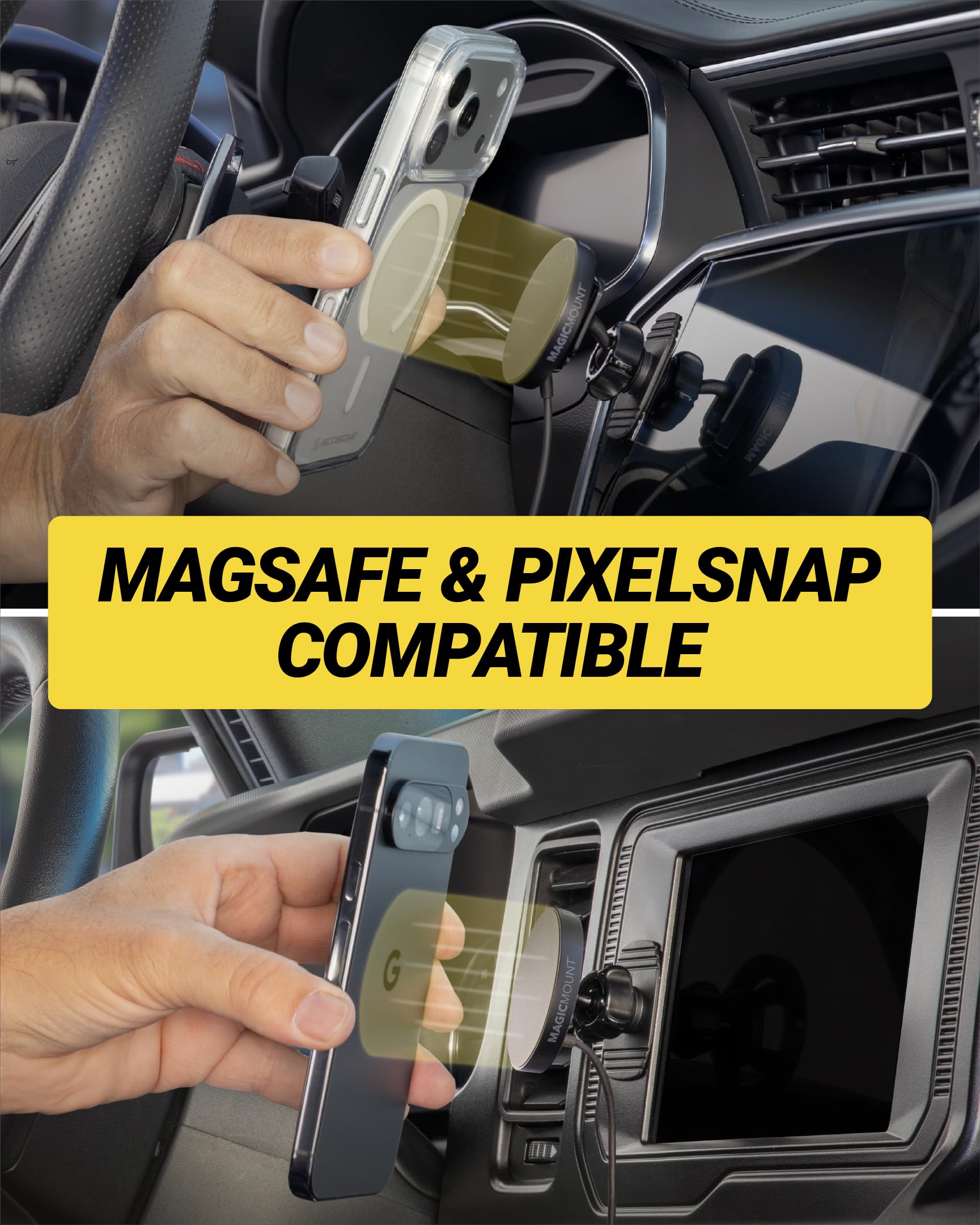 Scosche MPQTRDV Qi2 MagSafe Car Mount Charger 25W Fast Wireless Charging Phone Holder for Vent or Dashboard, Magnetic Cell Phone Mount Compatible with iPhone 17/16/15/14/13 Series & Samsung Galaxy S25 - Image 5