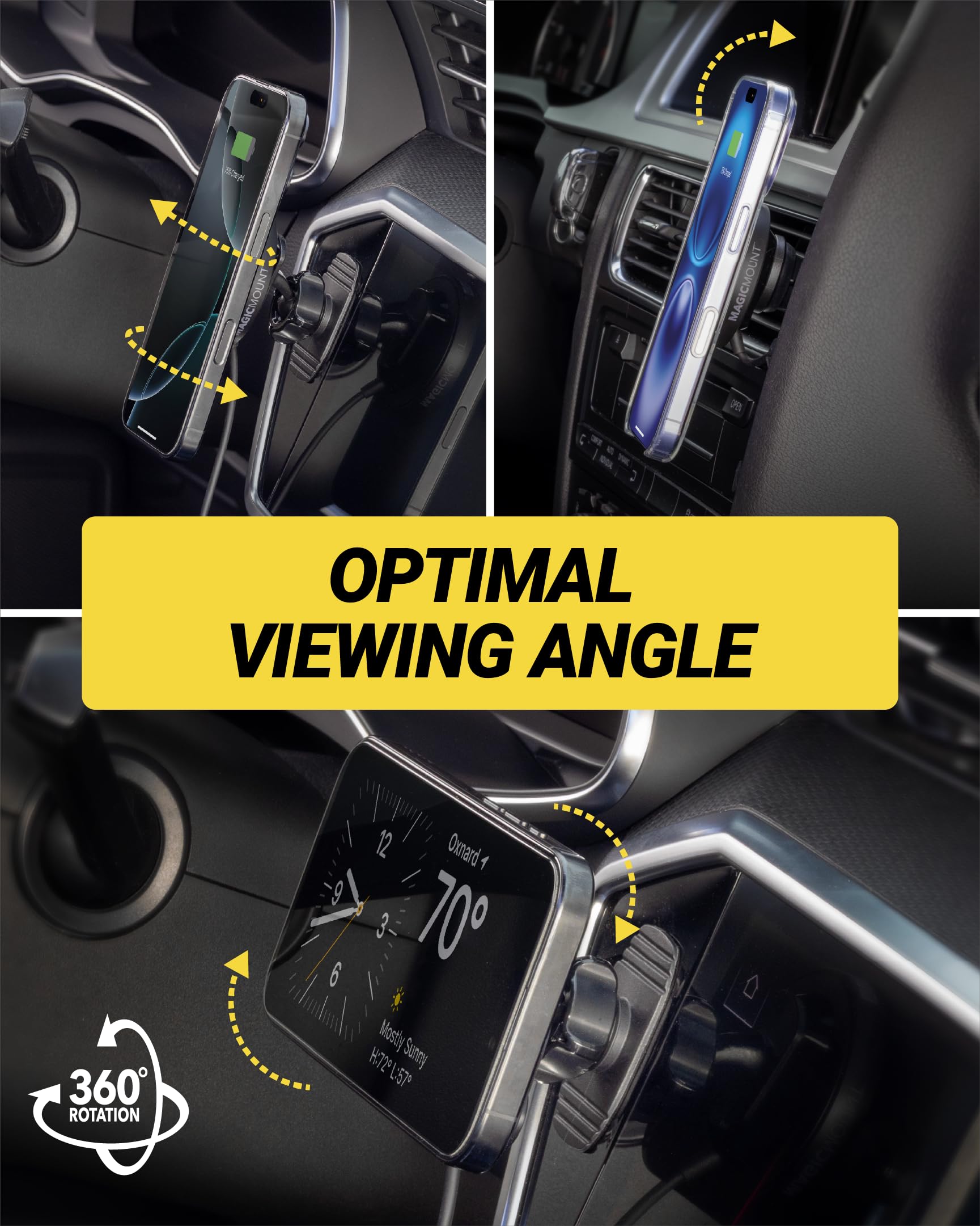 Scosche MPQTRDV Qi2 MagSafe Car Mount Charger 25W Fast Wireless Charging Phone Holder for Vent or Dashboard, Magnetic Cell Phone Mount Compatible with iPhone 17/16/15/14/13 Series & Samsung Galaxy S25 - Image 6