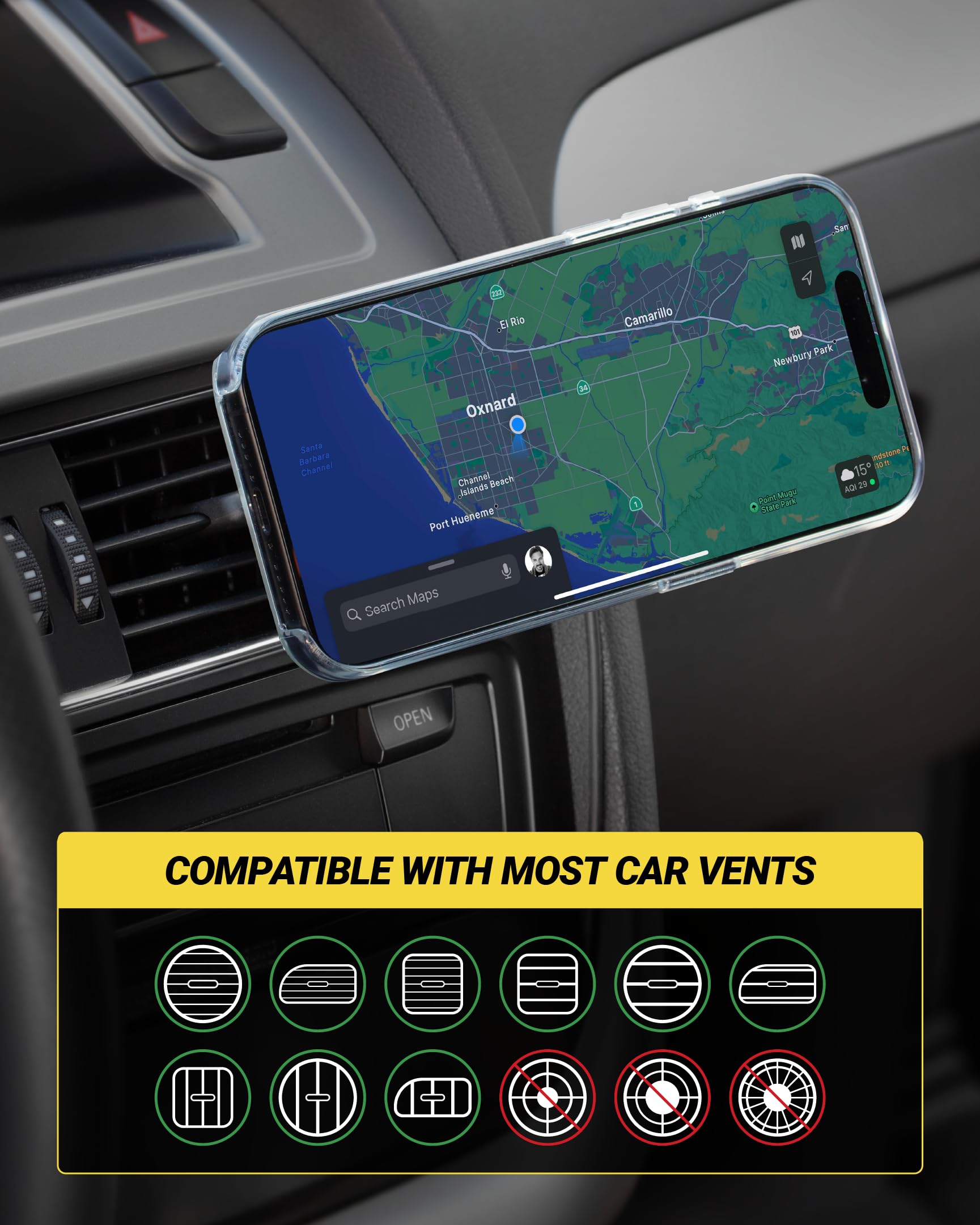 Scosche MPQTRDV Qi2 MagSafe Car Mount Charger 25W Fast Wireless Charging Phone Holder for Vent or Dashboard, Magnetic Cell Phone Mount Compatible with iPhone 17/16/15/14/13 Series & Samsung Galaxy S25 - Image 7