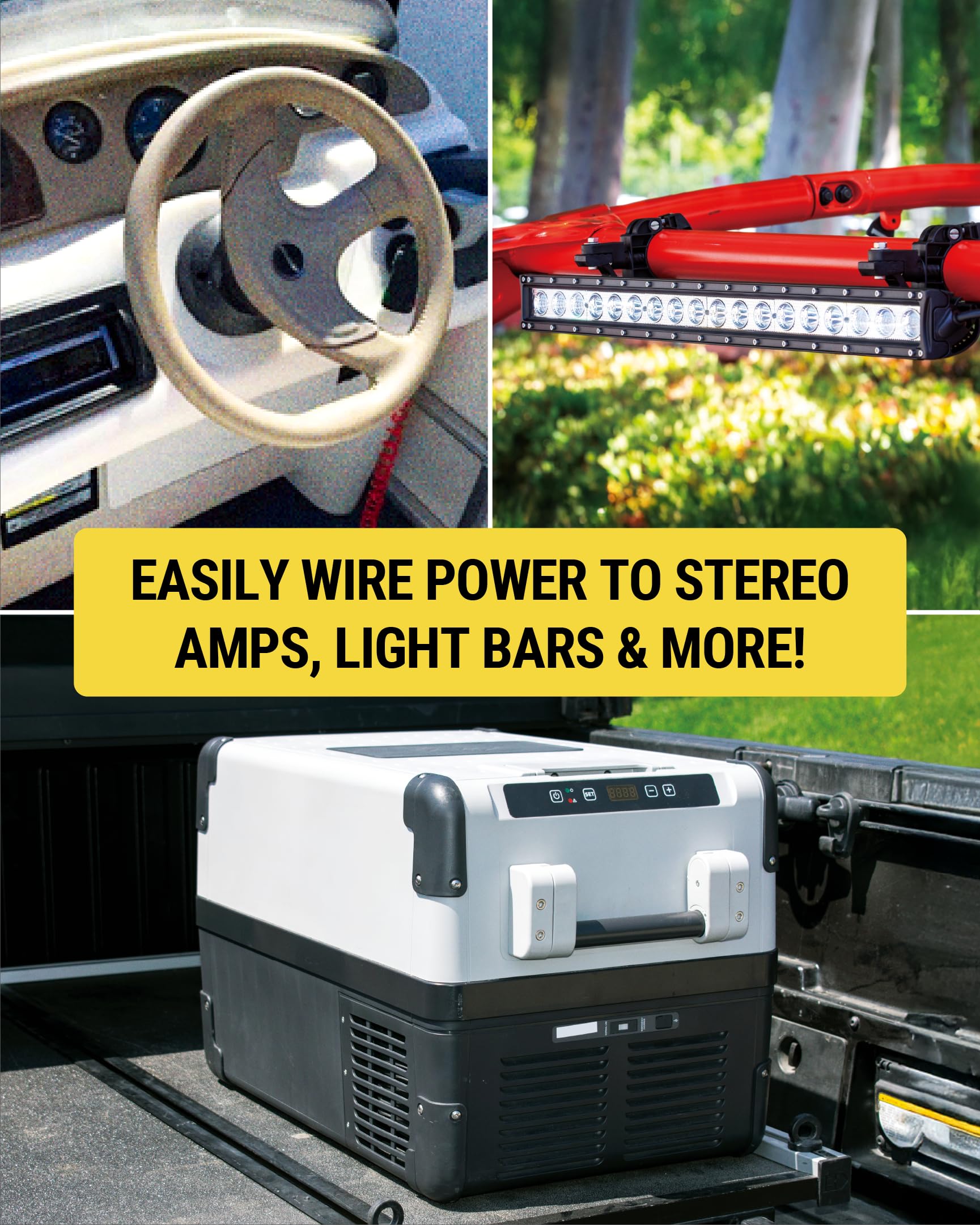 Scosche PSM12CCF 12 Gauge Power Sport Amp Wiring Kit, Complete Amplifier & Accessory Installation Kit for Car, UTV, ATV & Off-Road Vehicles w/Power & Ground Cables, RCA Cable, Fuse Holder & Terminals - Image 5