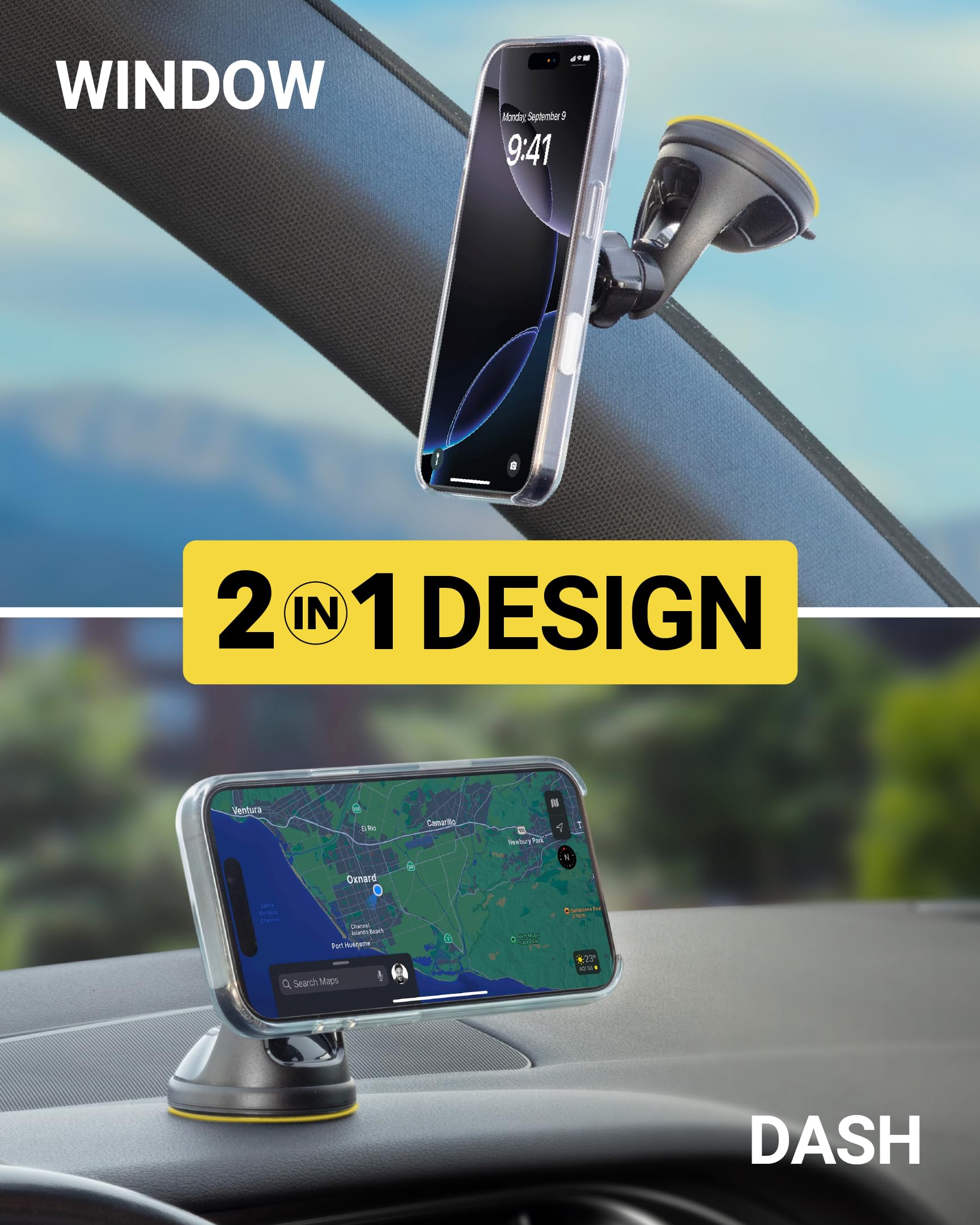 Scosche SMS2WD MagicMount MagSafe Suction Cup Phone Mount for Car Windshield/Dashboard Cell Phone Holder Compatible with Popsocket, Magnetic Stand Compatible with iPhone 17/16/15/14/13/12 & Android - Image 3