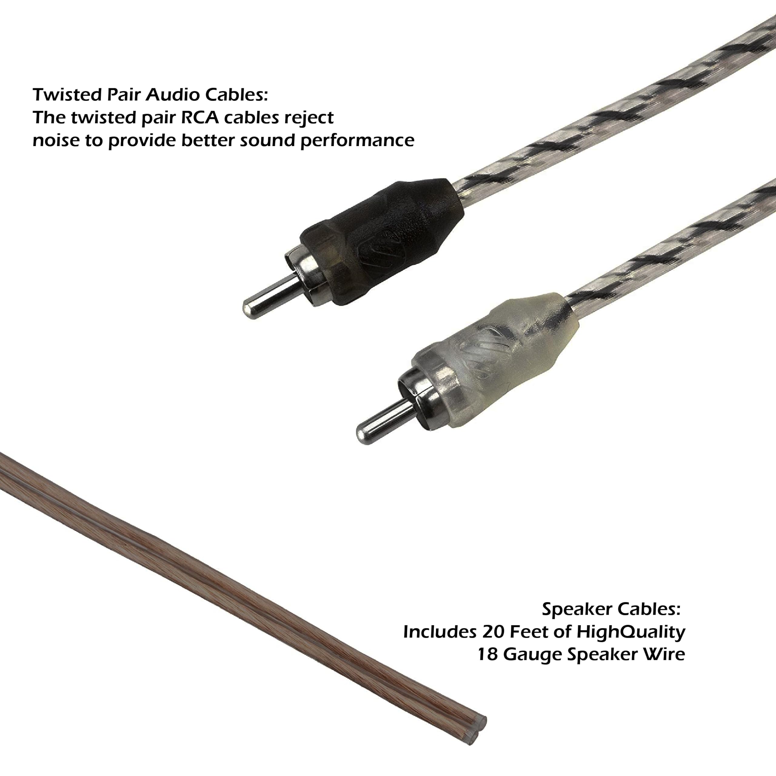 Scosche X2AKA65 8 Gauge CCA High Current Amp/Subwoofer Wiring Kit - Complete Car Amplifier Installation Kit with RCA Audio Cables, Speaker Wire and In-Line Fuse Holder - Image 5